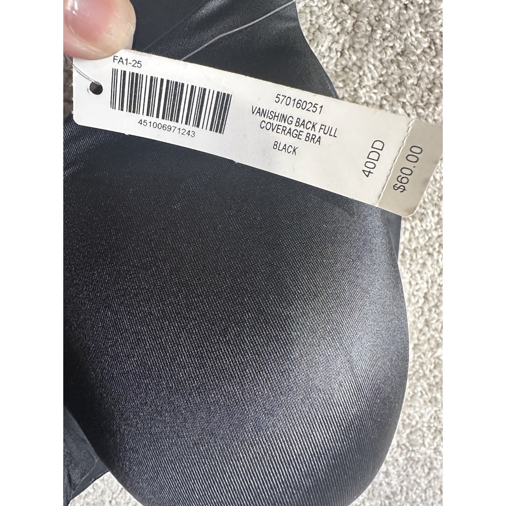 Soma Vanishing Back Full Coverage Bra 40DD Black Underwire Smooth NWT - Picture 3 of 5